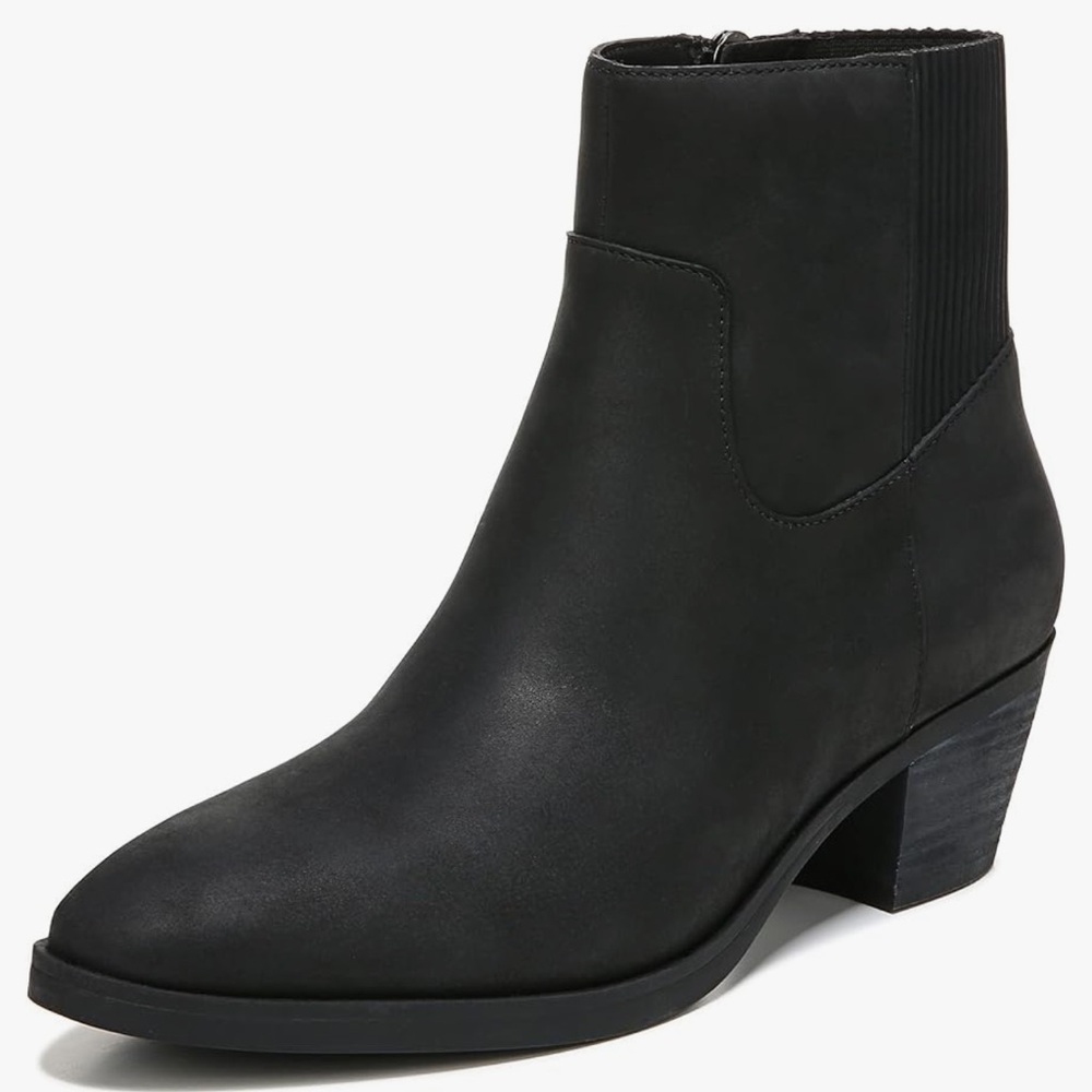 Vionic Black Leather Ankle Boots